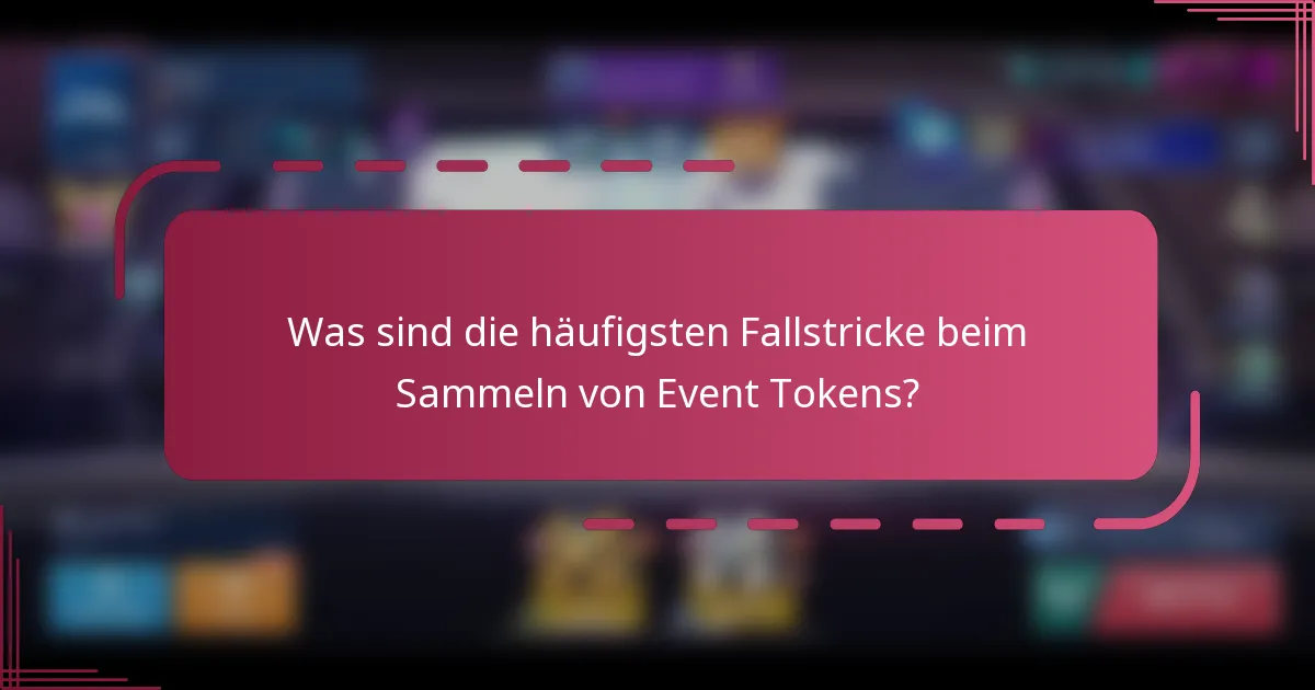 Was sind die häufigsten Fallstricke beim Sammeln von Event Tokens?