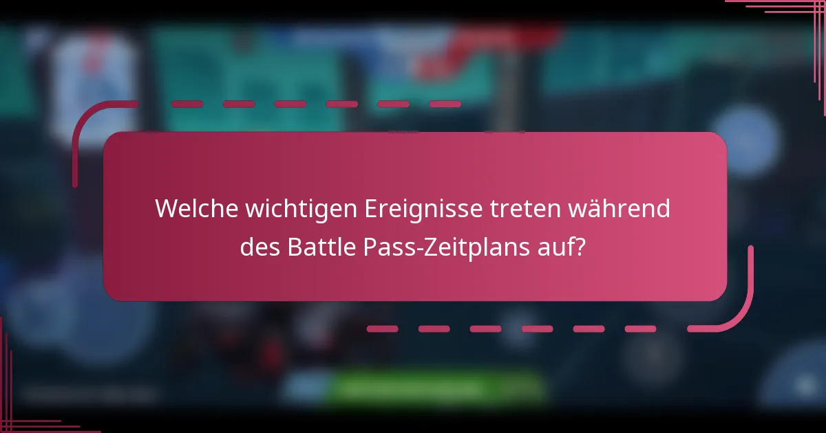 Welche wichtigen Ereignisse treten während des Battle Pass-Zeitplans auf?