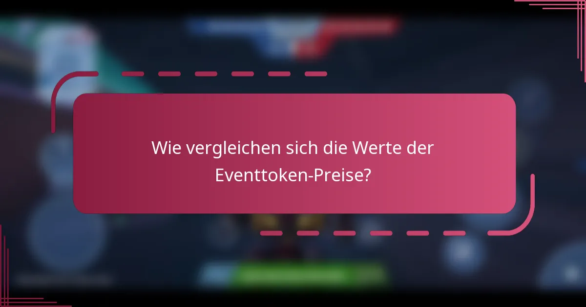 Wie vergleichen sich die Werte der Eventtoken-Preise?
